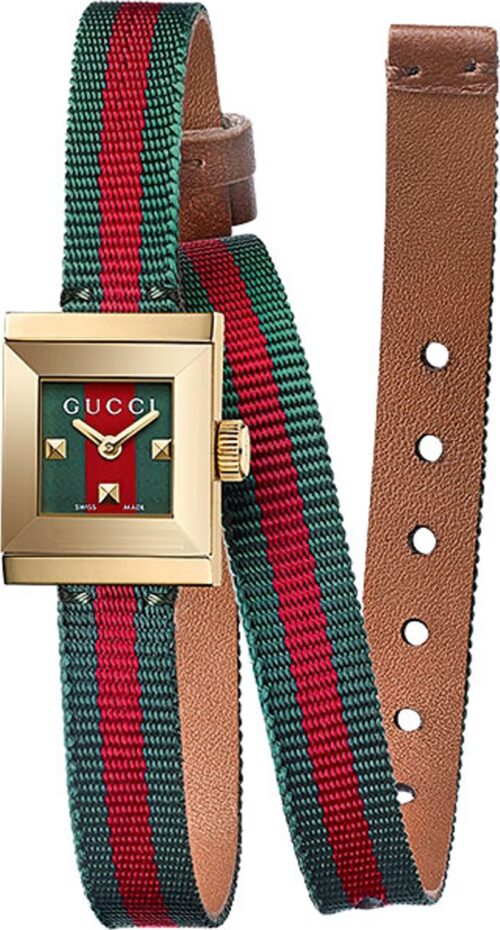Gucci G-Frame Red and Green Watch 14x18mm